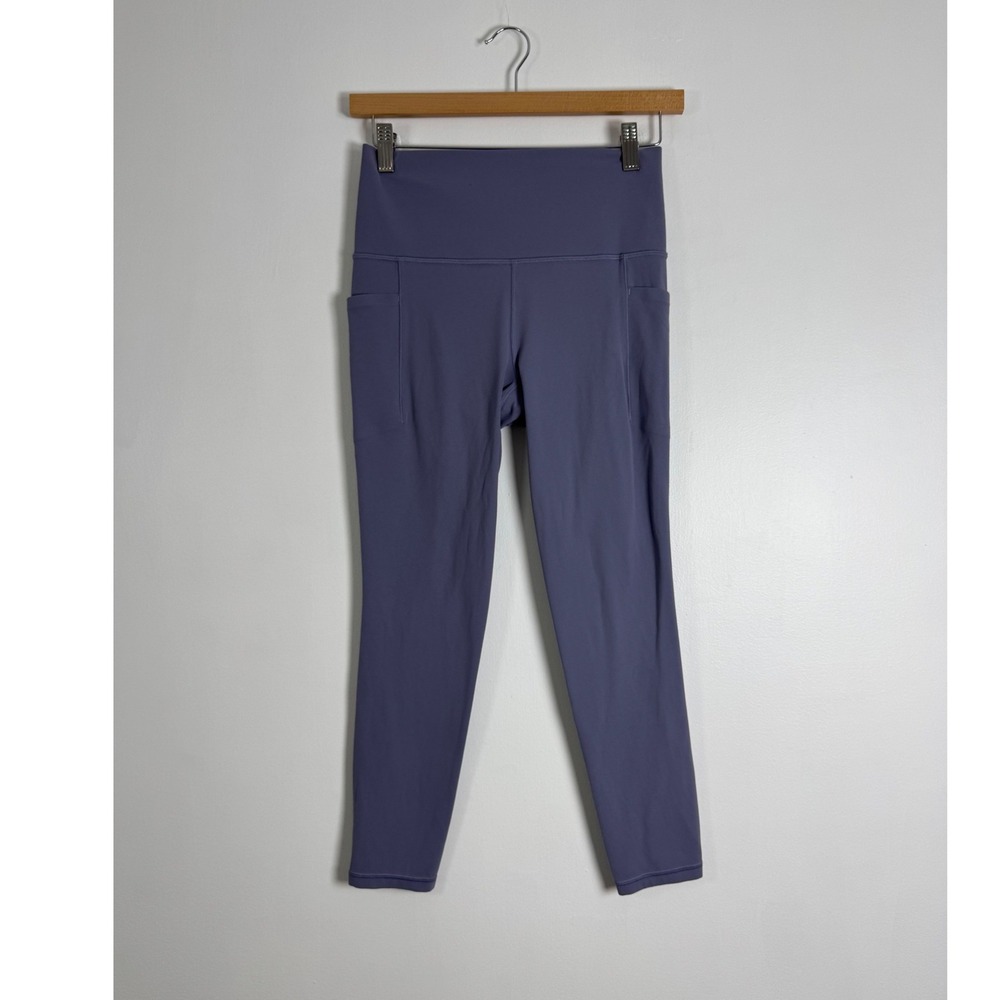 Yoga Athleta Womens Small Salutation Stash Pocket II 7/8 Tight Purple Leggings